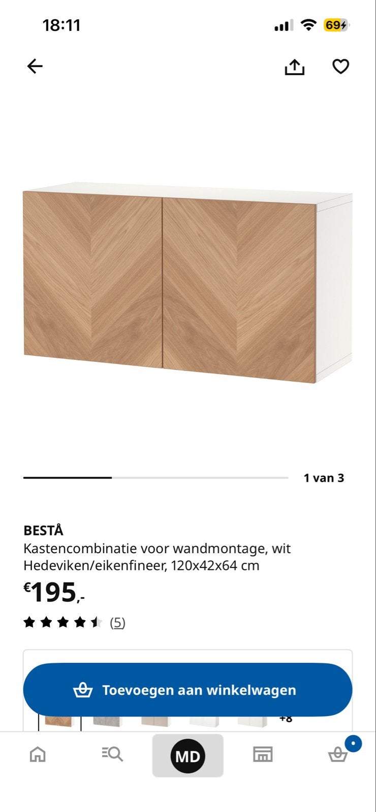 2x IKEA Bestå kastencombinatie wit/eikenfineer, Ophalen of Verzenden, Nieuw