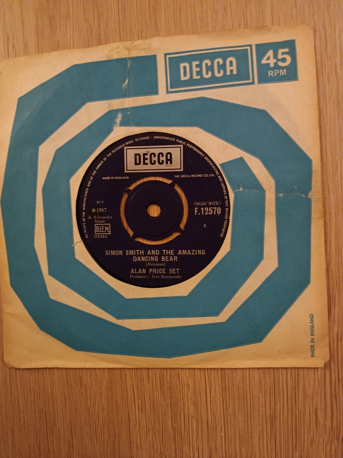 Alan Price Set " Simon Smith and the amazing dancing bear ", Gebruikt, 7 inch, Single, Ophalen of Verzenden