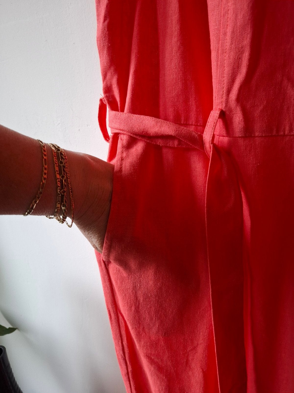 Micha oranje linnen jumpsuit maat: 46, Kleding | Dames, Maat 46/48 (XL) of groter, Nieuw, Oranje, Ophalen of Verzenden