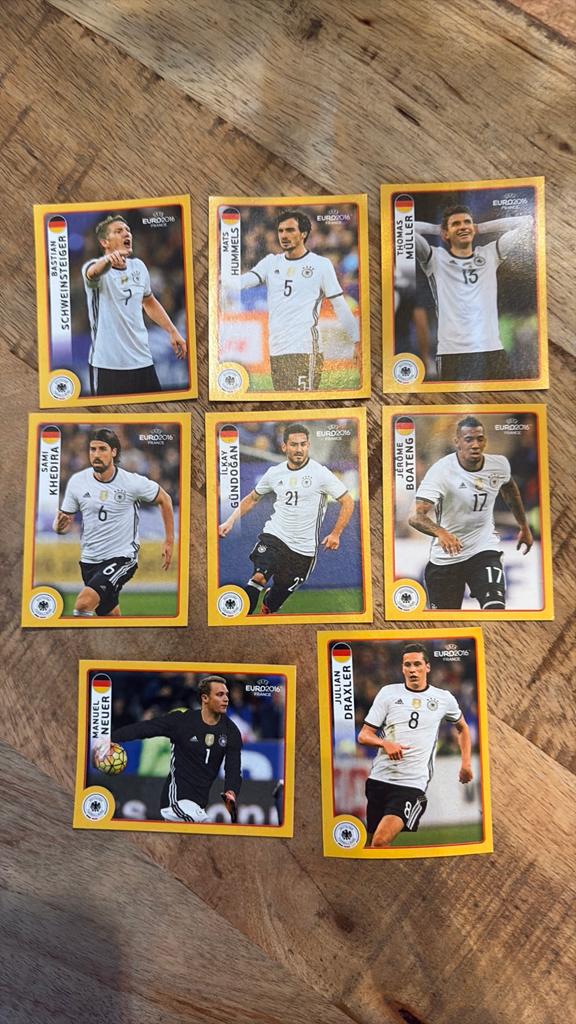Panini Stickers Euro 2016 - Duitsland Spelers, Verzamelen, Sportartikelen en Voetbal, Ophalen of Verzenden, Gebruikt, Buitenlandse clubs