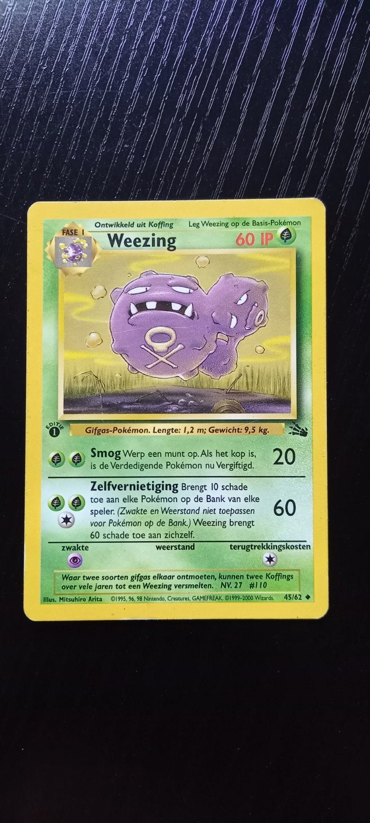 Pokémon Weezing (Jungle Set) 45/62 - Eerste Editie, Ophalen of Verzenden, Gebruikt, Losse kaart
