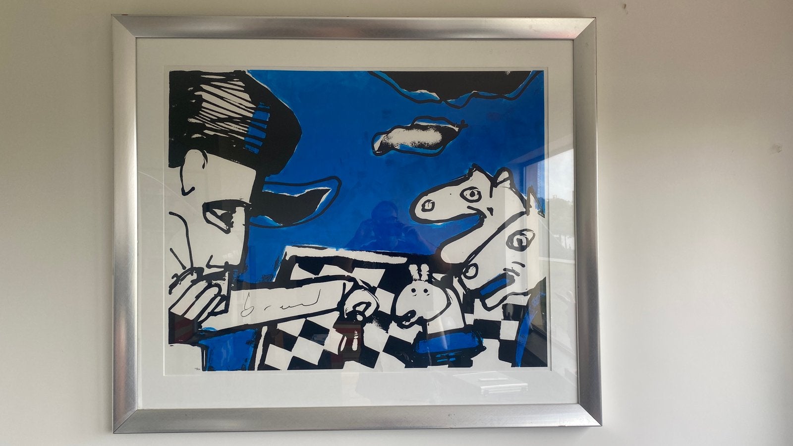 Grote herman brood chess en prachtig ingelijst 138x118, Ophalen of Verzenden
