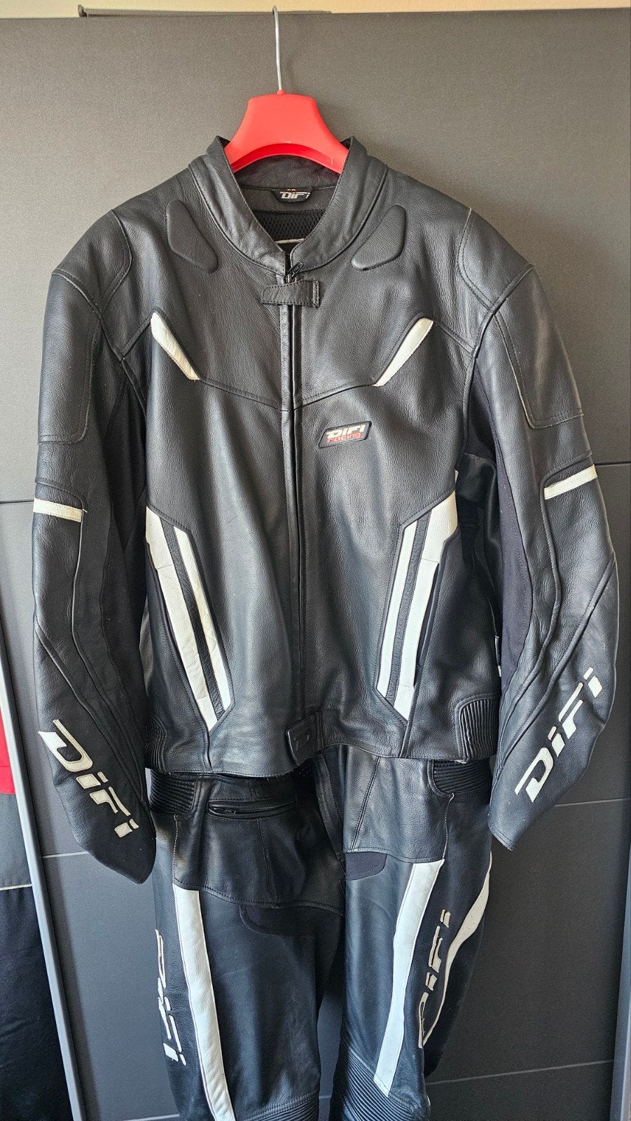Difi Leren Motorpak - Zwart/Wit (Maat 58/60), Motoren, Kleding | Motorkleding, Difi, Ophalen of Verzenden, Tweedehands, Heren
