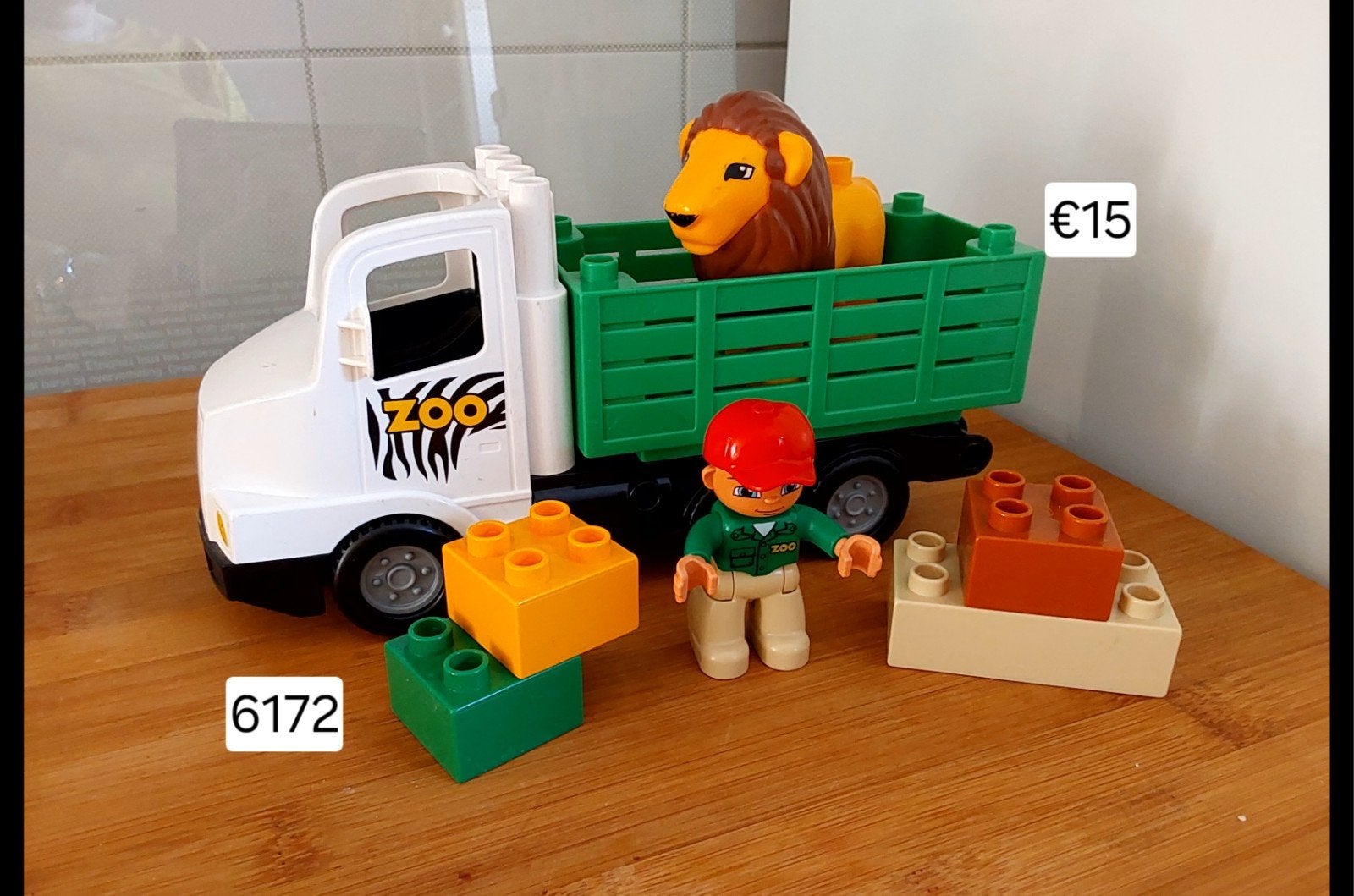 Lego Duplo Zoo Truck met Leeuw en Dierverzorger (6172)🐕, Inclusief minifiguren, Gebruikt, Overige thema's, Ophalen of Verzenden