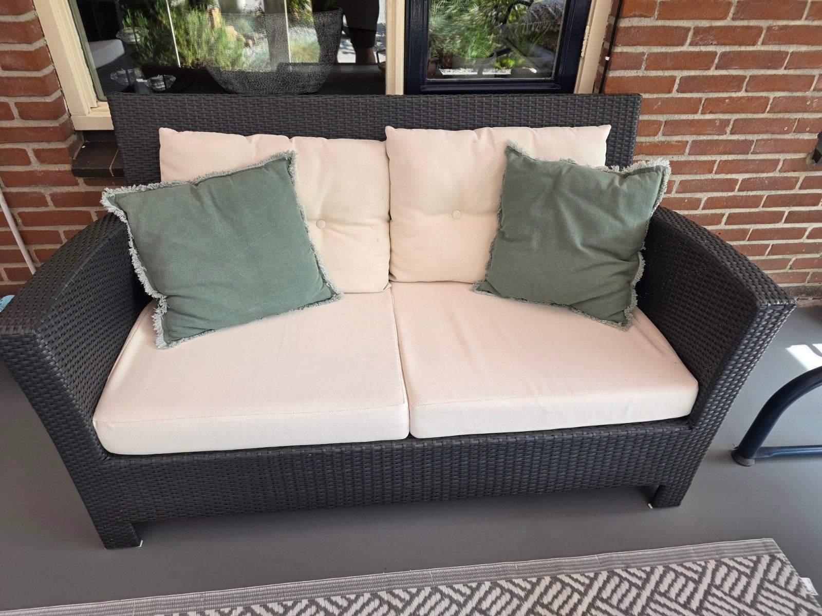 Ophalen voor €50 Complete Loungeset met 2-zitsbank, 2 stoele, Tuin en Terras, Tuinsets en Loungesets, 4 zitplaatsen, Gebruikt
