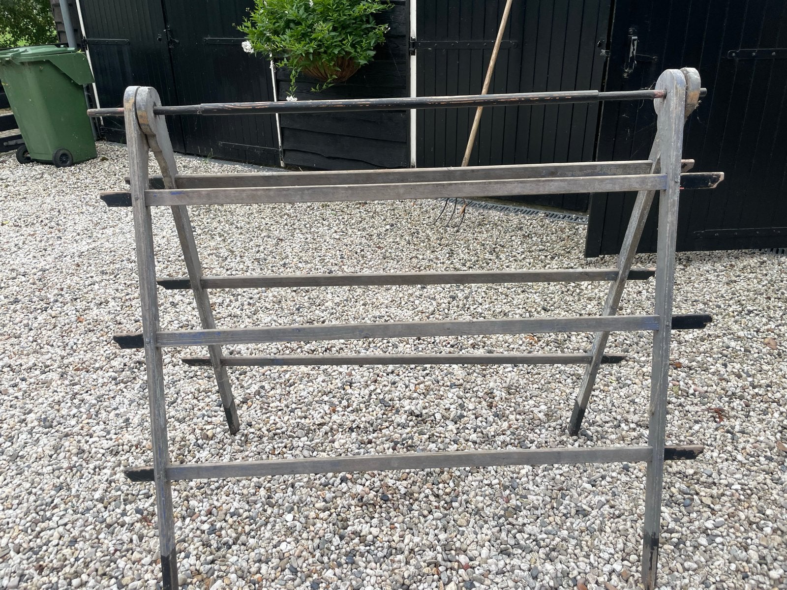 Stevig houten wasrek - Ideaal voor binnen en buiten, Ophalen of Verzenden, Gebruikt, Wasrek