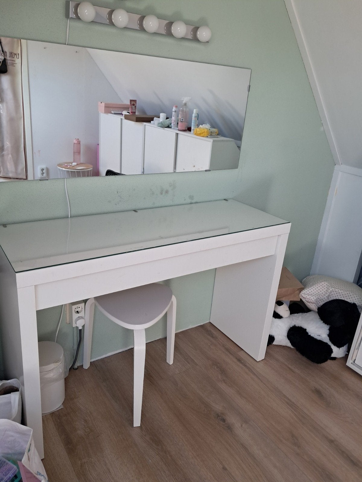 Make up tafel met glas, Ophalen, 50 tot 100 cm, Minder dan 100 cm