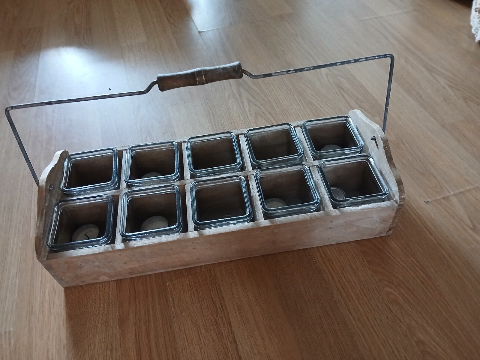 brocante look waxinelicht bak, Ophalen of Verzenden