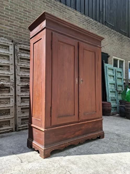 oude antieke linnenkast garderobekast, Gebruikt, T, Ophalen of Verzenden, N
