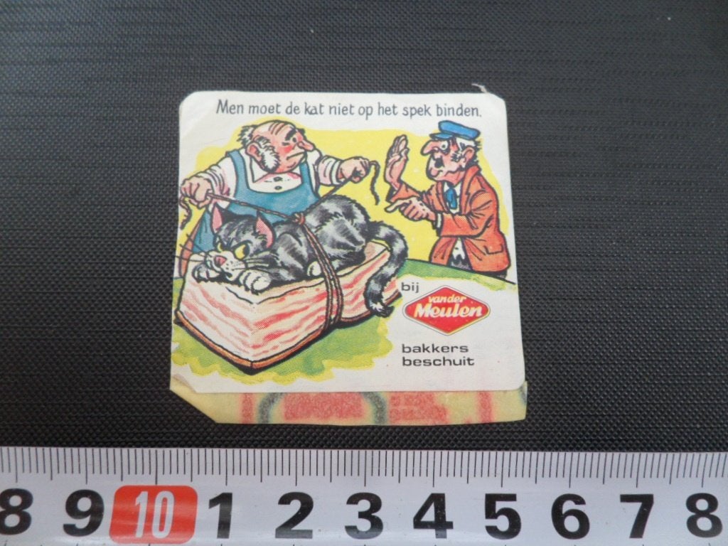 sticker van der meulen strip de kat niet op het spek binden, Verzamelen, Ophalen of Verzenden, Zo goed als nieuw