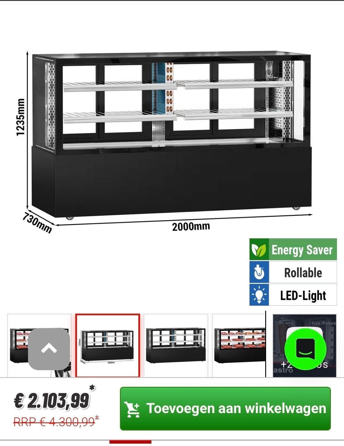 2x Vleesvitrine MADRID - Zo goed als nieuw - Samen te koop, Ophalen of Verzenden, Gebruikt, Bakkerij en Slagerij
