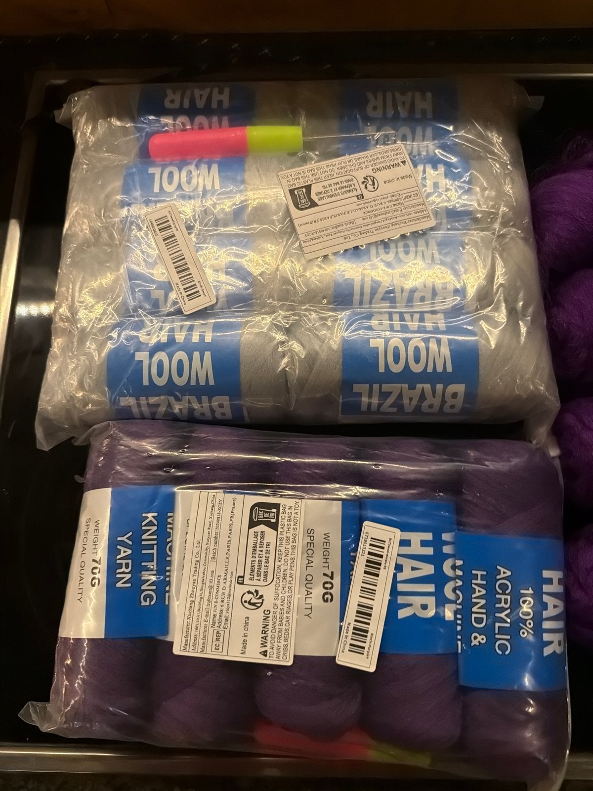 Wol en garen pakket - Paars en Grijs, Ophalen of Verzenden, Nieuw, Breien of Haken, Wol of Garen
