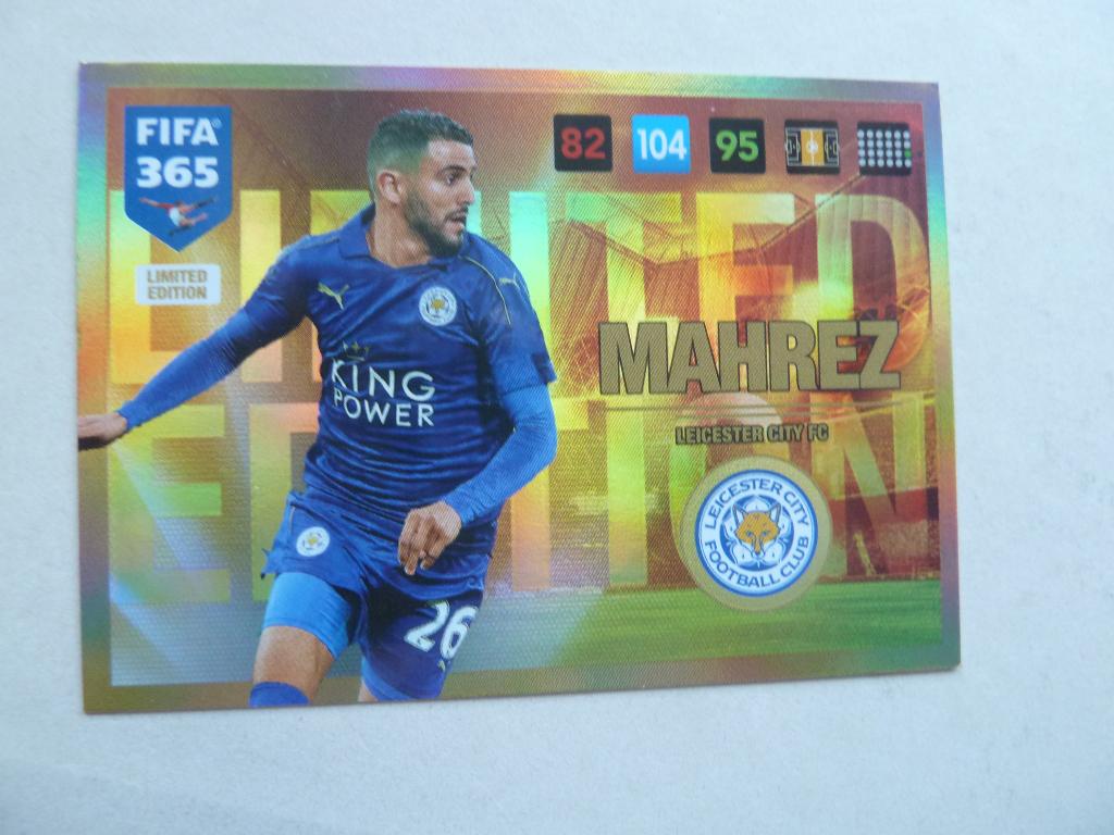 Panini Fifa 365 Limited Edition card  Mahrez  Leicester City, Ophalen of Verzenden, Zo goed als nieuw, Buitenlandse clubs, Overige typen