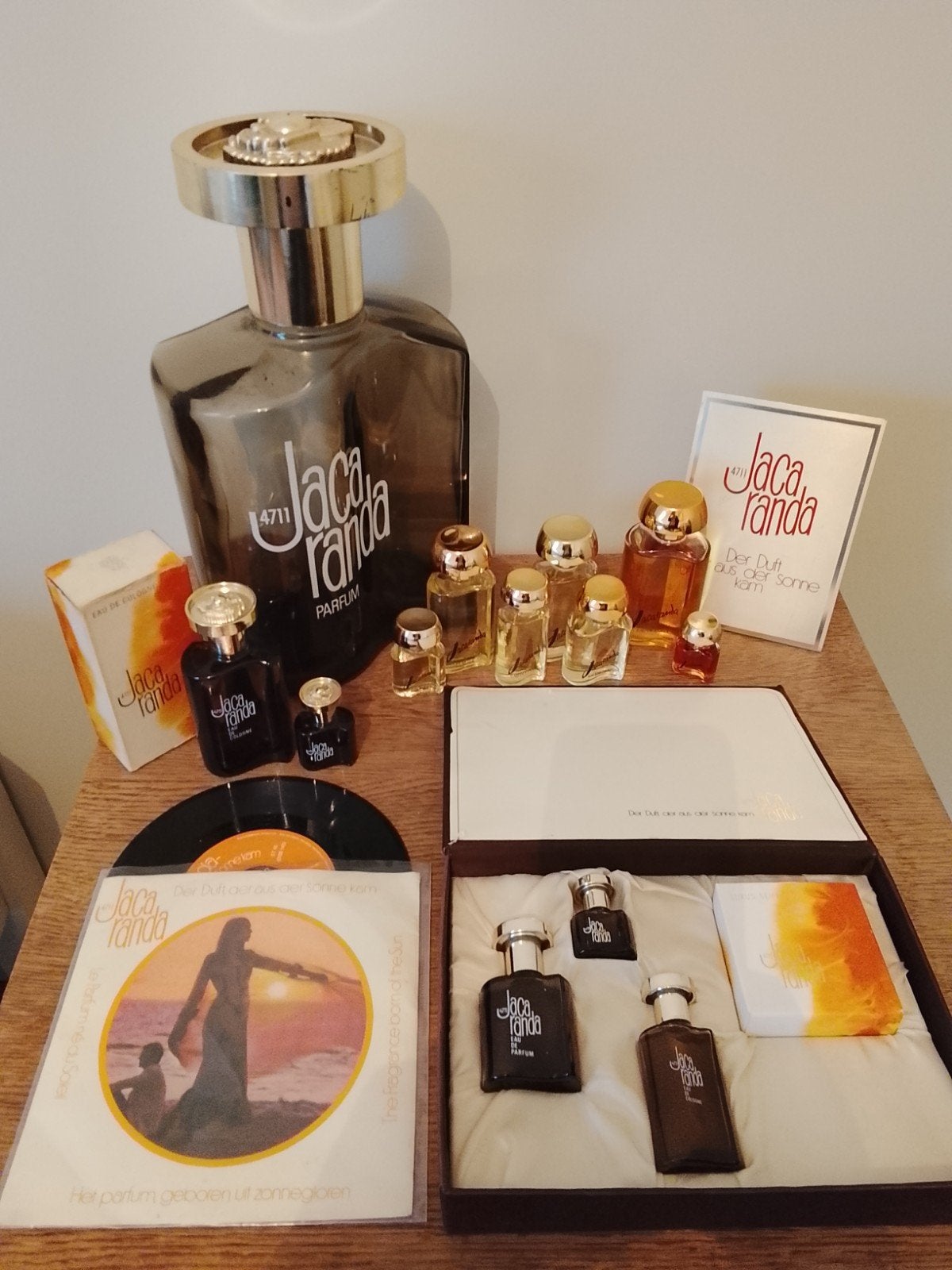 Vintage 4711 Jacaranda Parfum Collectie met Vinyl, Verzamelen, Ophalen of Verzenden, Zo goed als nieuw, Parfumfles
