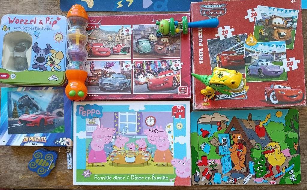 Puzzels, houten speelgoed etc, 2 tot 4 jaar, Gebruikt, 10 tot 50 stukjes, Ophalen of Verzenden