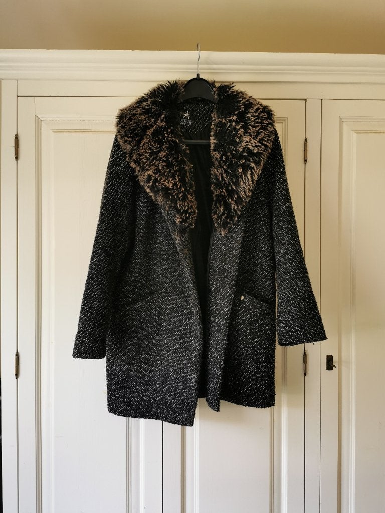 Atmosphere Winterjas met kraag, die losgemaakt kan. Maat 40., Kleding | Dames, Maat 38/40 (M), Atmosphere, Zwart, Ophalen of Verzenden
