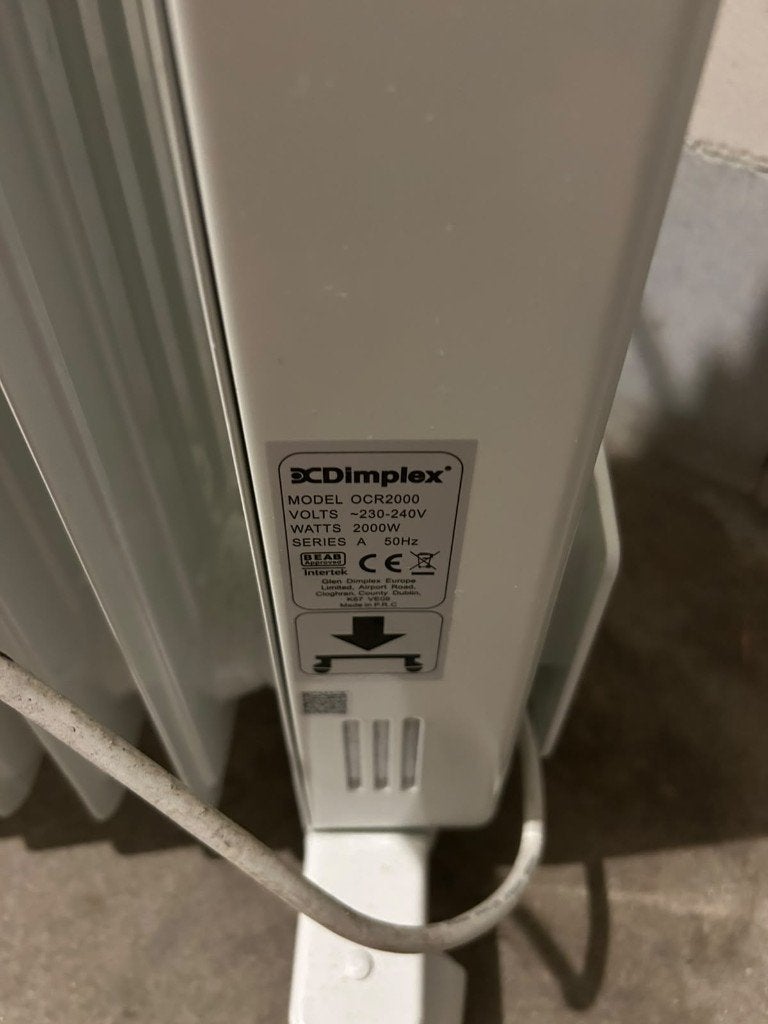 Dimplex OCR2000 Oliegevulde Radiator 2000W – Elektrisch, Doe-het-zelf en Verbouw, Ophalen, 30 tot 80 cm, Radiator, Minder dan 60 cm