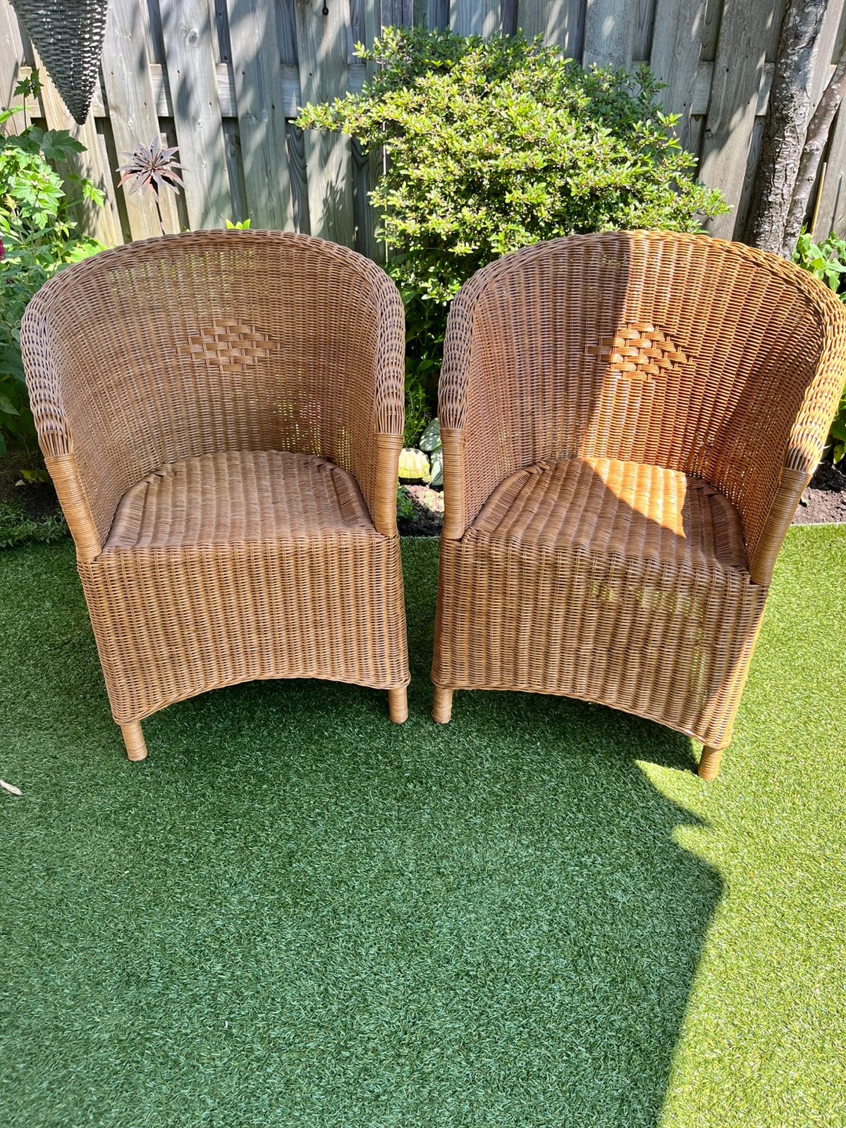 Rieten stoelen twee stuks, Huis en Inrichting, Stoelen, Ophalen, Twee, Bruin, Riet of Rotan
