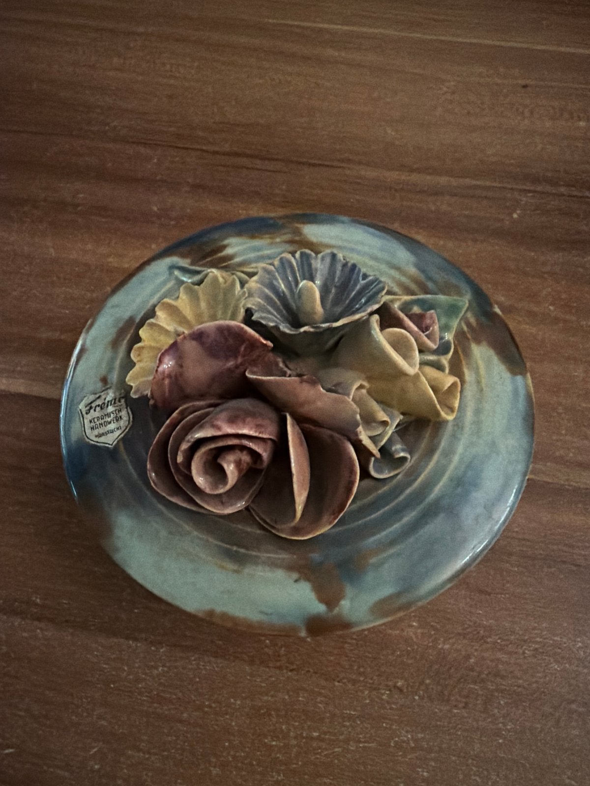 Vintage Frémie Keramiek Doos met Bloemen Decoratie, Ophalen of Verzenden