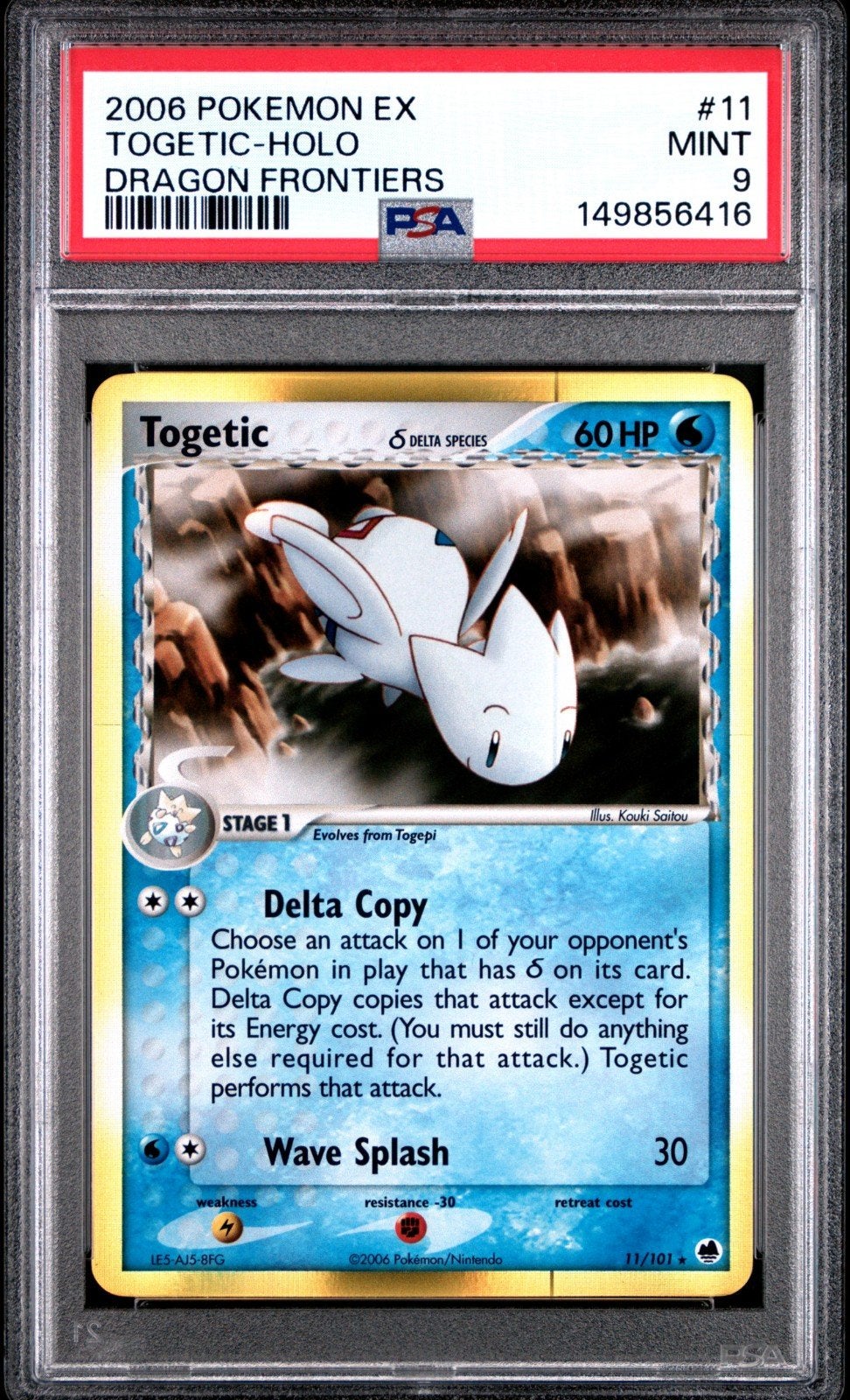 Low Pop! PSA 9 Togetic Holo #11 Pokemon Dragon Frontiers, Ophalen, Zo goed als nieuw, Foil