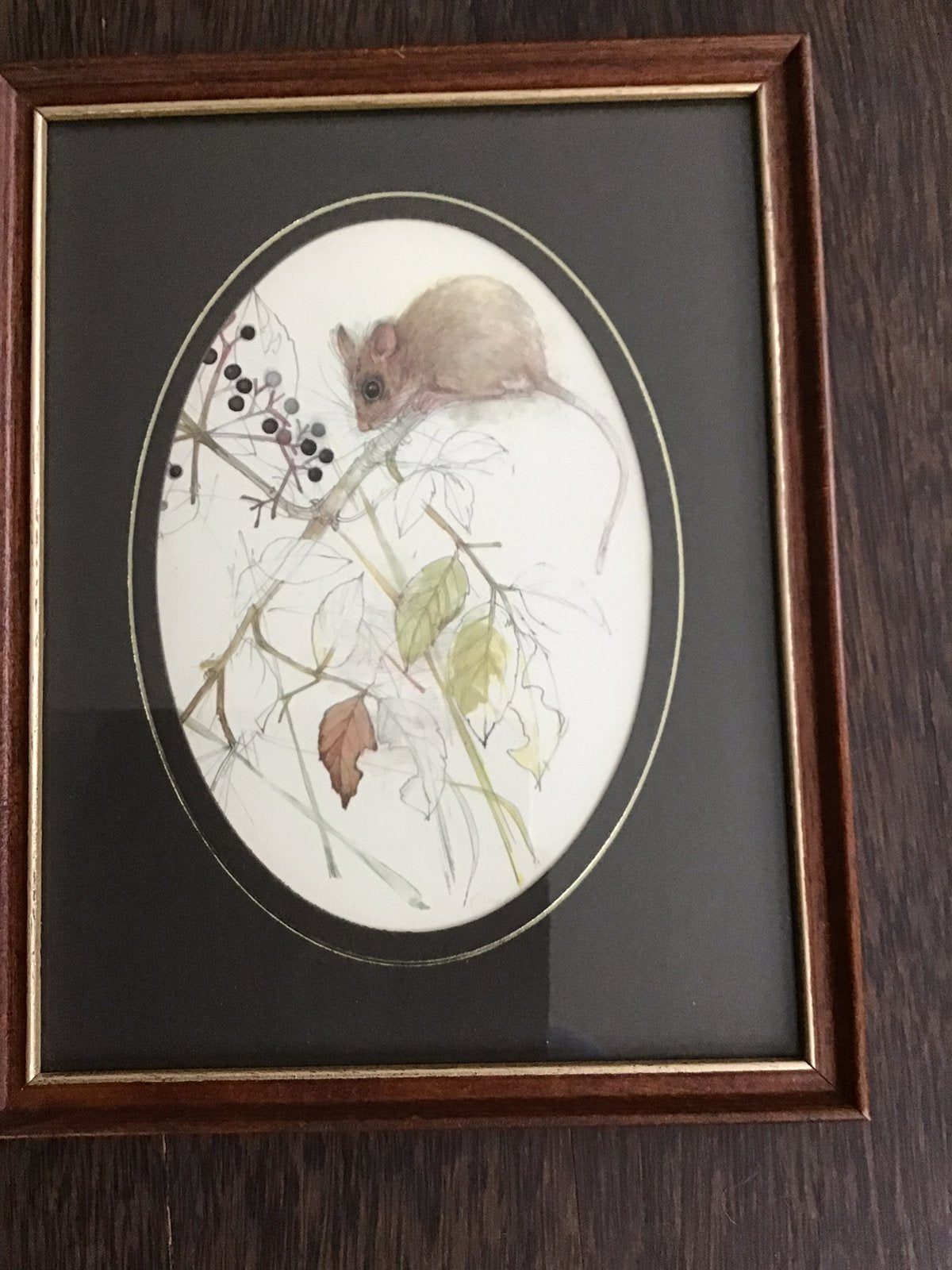 Mooi ingelijste muis, Ophalen of Verzenden, Zo goed als nieuw, Minder dan 50 cm, Schilderij