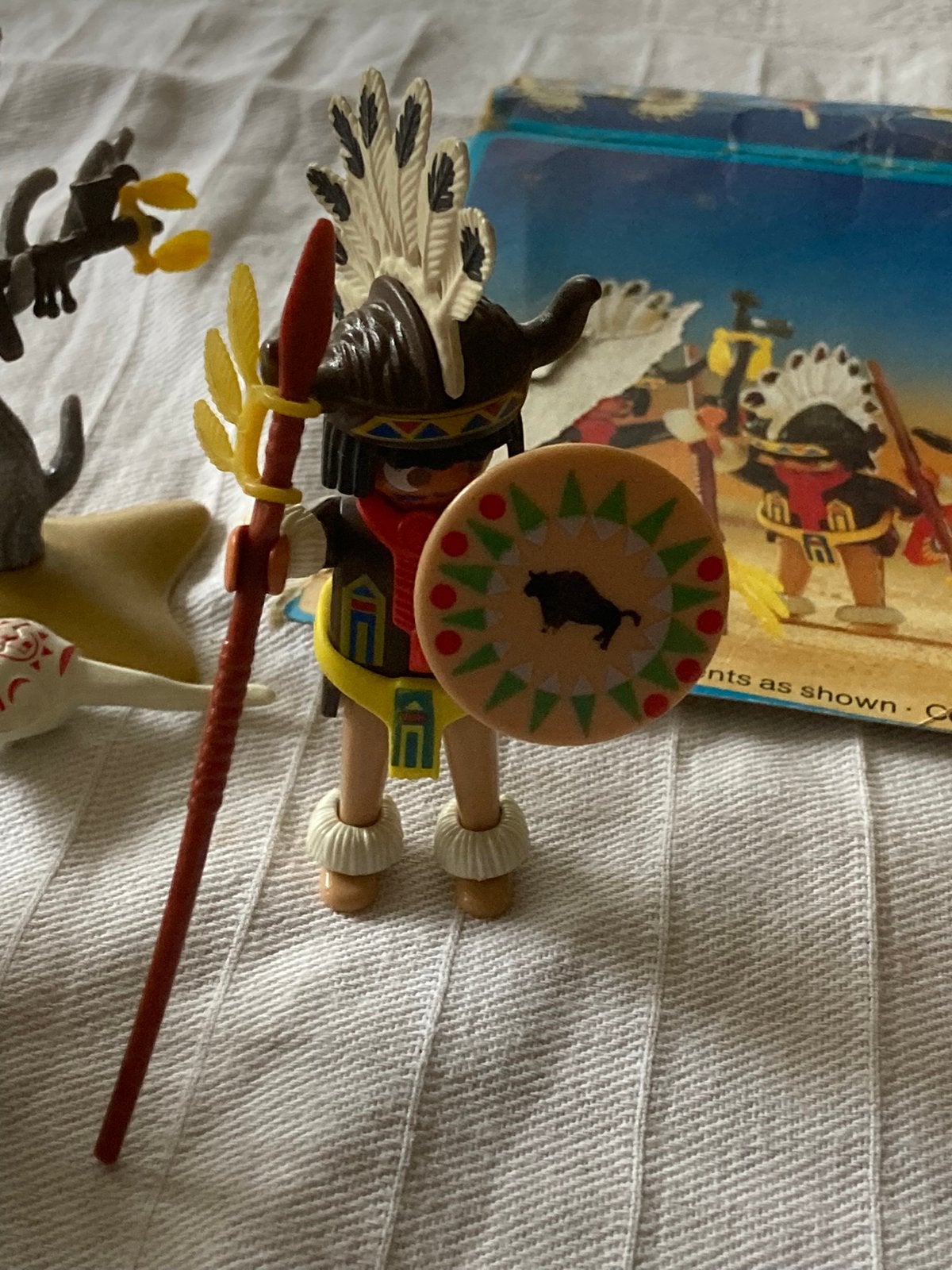 Indiaans oorlogsfeest van playmobil 3742, Gebruikt, Complete set, Overige typen, Ophalen of Verzenden