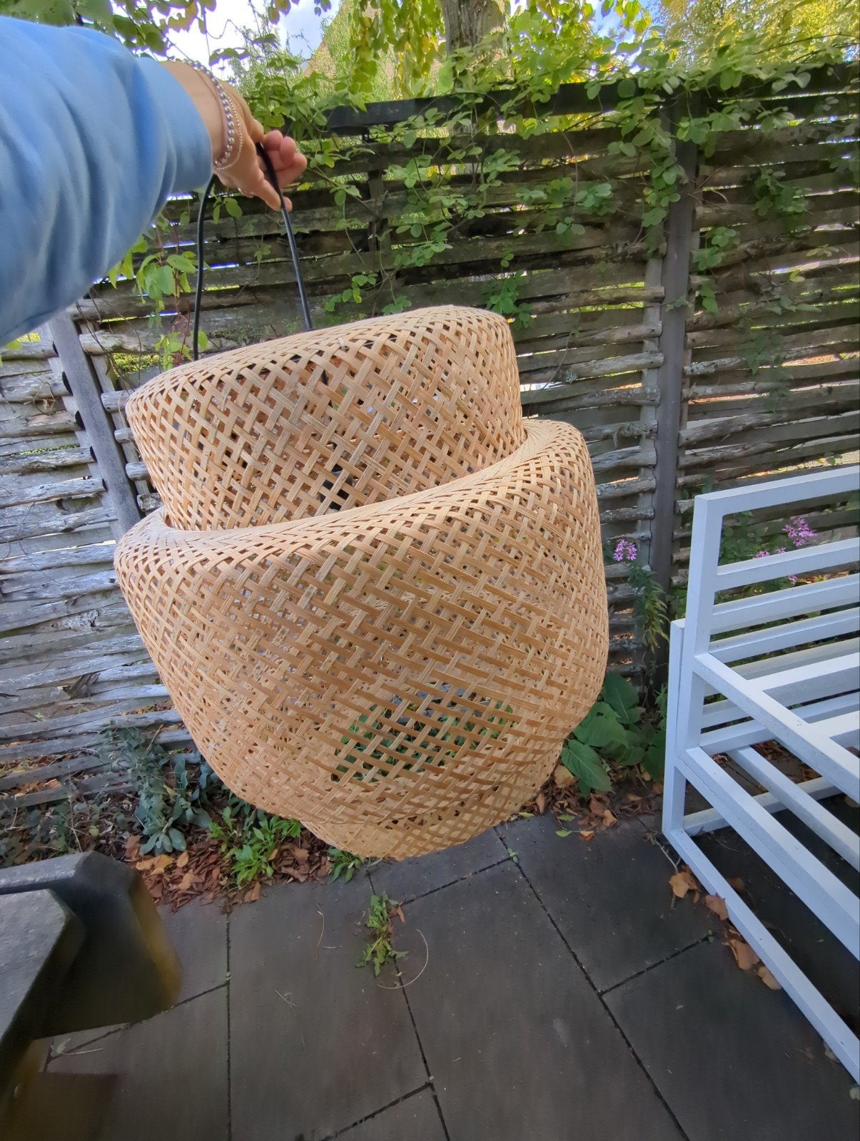 IKEA Hanglamp van bamboe - Natuurlijke uitstraling, Huis en Inrichting, Gebruikt, Natuurlijk materiaal, Scandinavisch, Boho, Natuurlijk