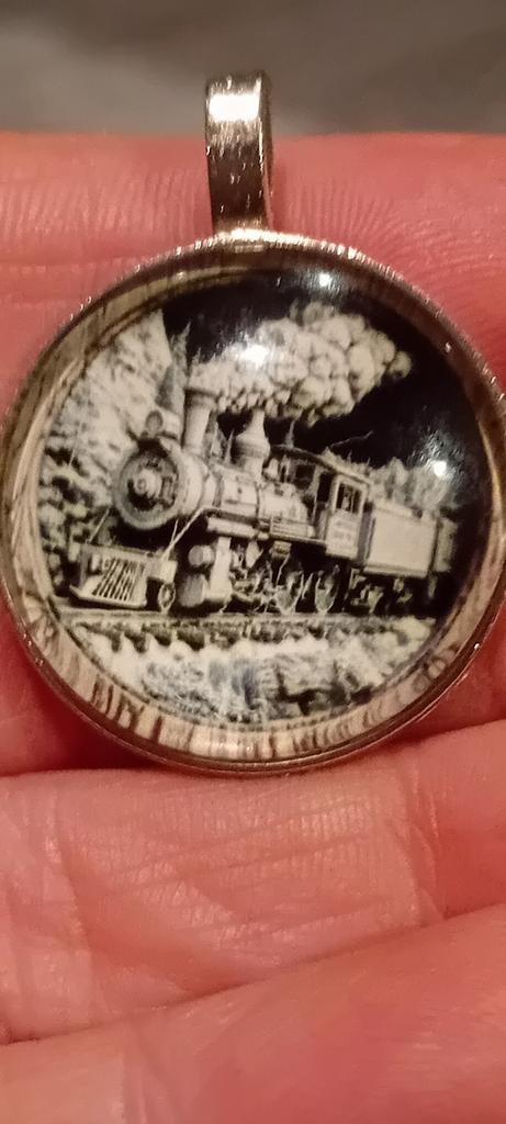Vintage Trein Hanger - Zwart-wit Afbeelding, Ophalen of Verzenden, Nieuw, Glas of Kristal