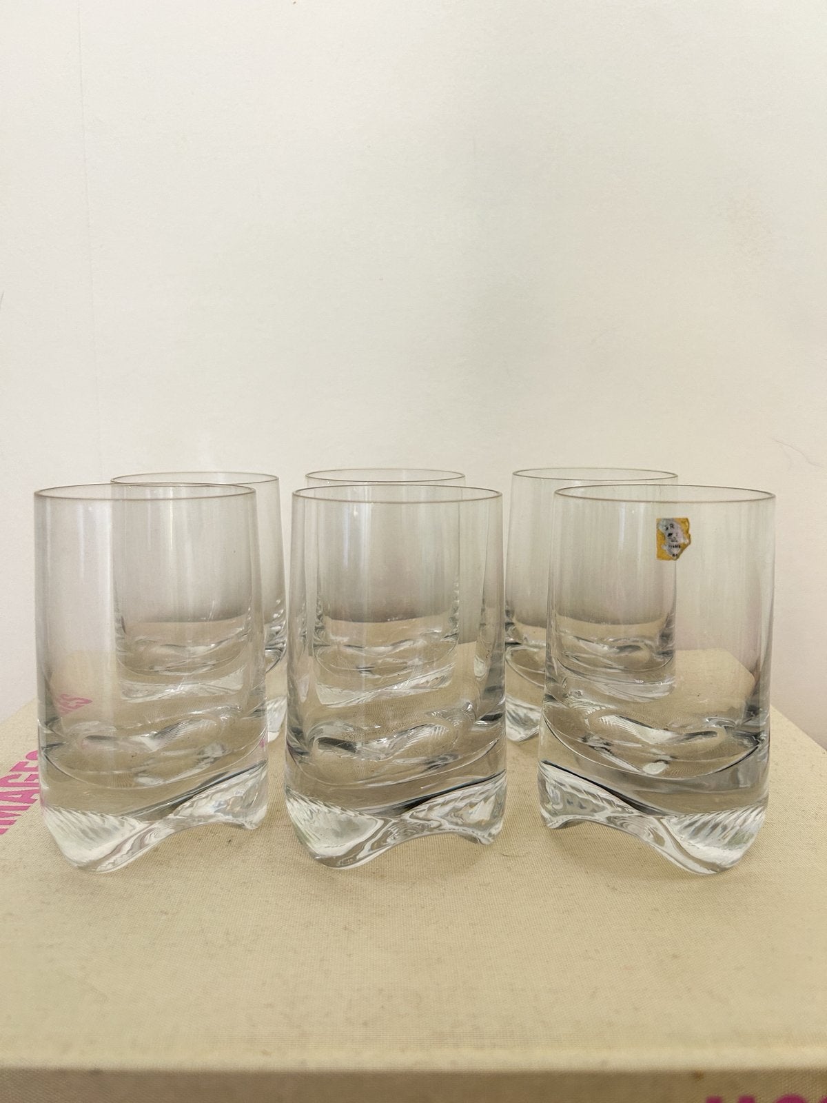 8x vintage 70’s waterglazen /whiskyglazen, Ophalen of Verzenden, Gebruikt, Waterglas