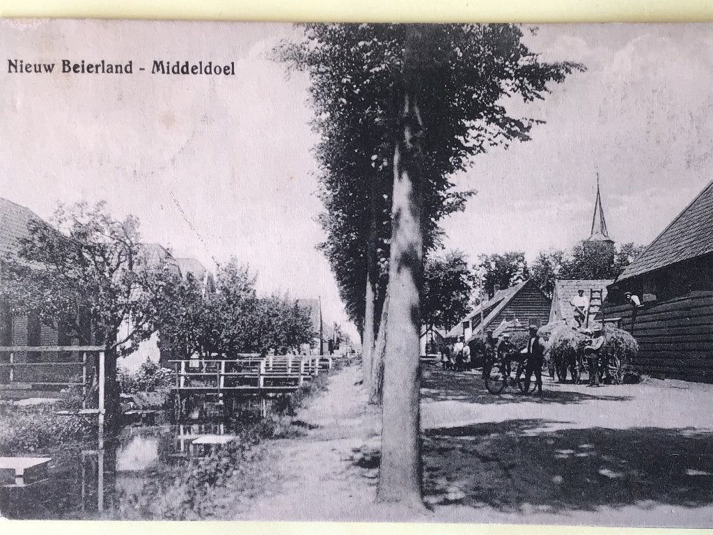 Oude Ansichtkaart Nieuw Beijerland - Middeldoel 1921, Verzamelen, Ophalen of Verzenden, Voor 1920, Gelopen, Zuid-Holland