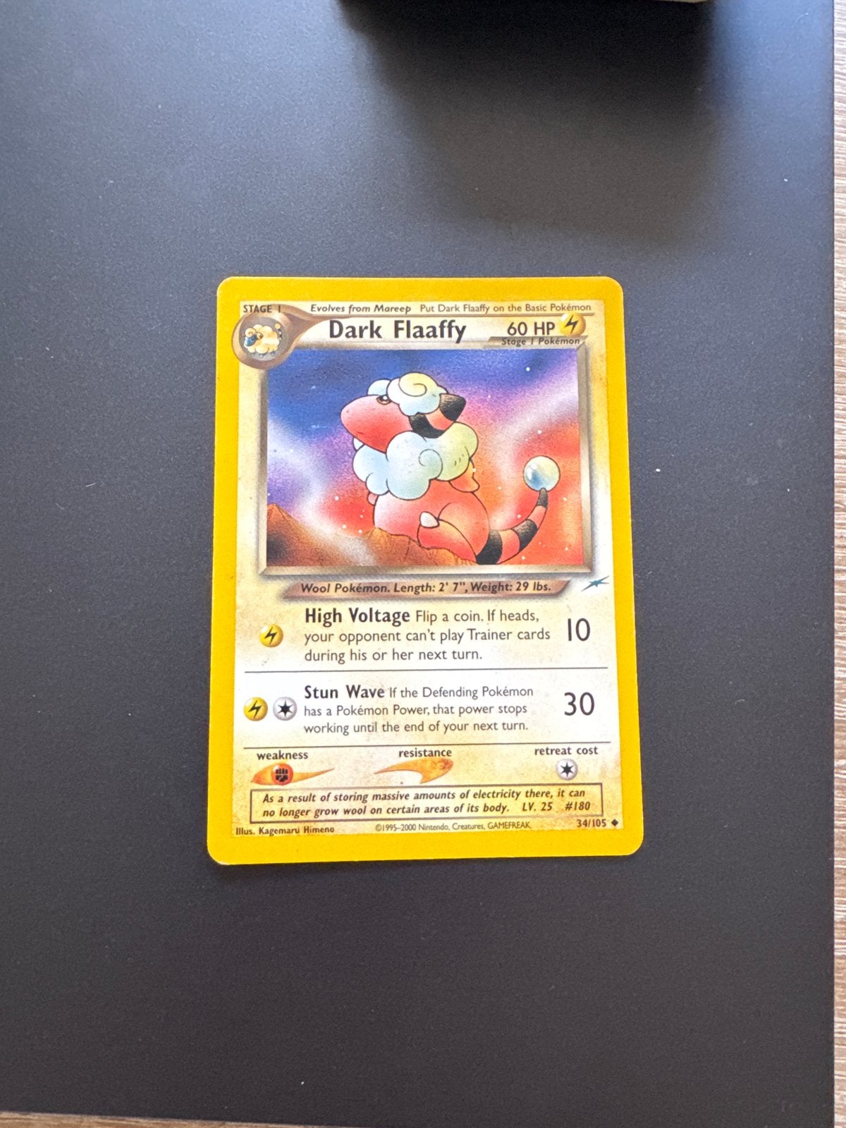 Oude Pokémon kaart: Dark Flaaffy (Team Rocket Returns), Ophalen of Verzenden, Gebruikt, Losse kaart, Foil