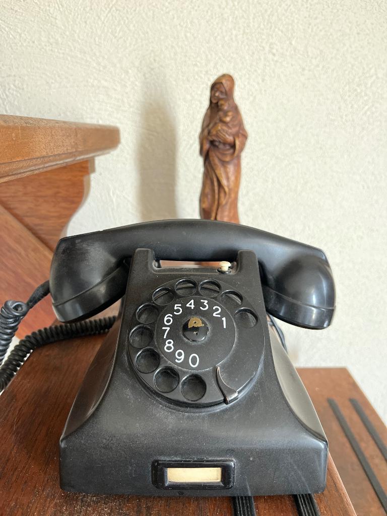 PTT retro draaischijf bakeliet telefoon, Ophalen, Vintage, Zwart, Overige materialen