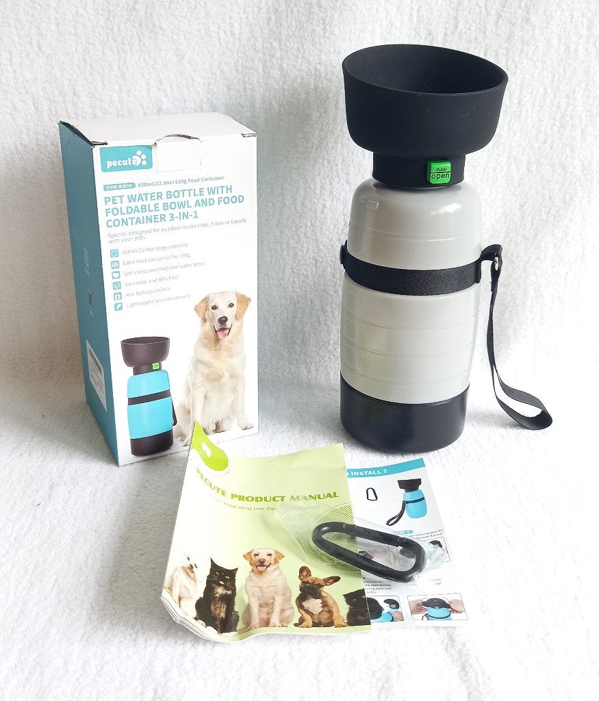 Honden waterfles - drinkfles 650 ml - 20x10x10 cm -grijs, Ophalen of Verzenden, Nieuw