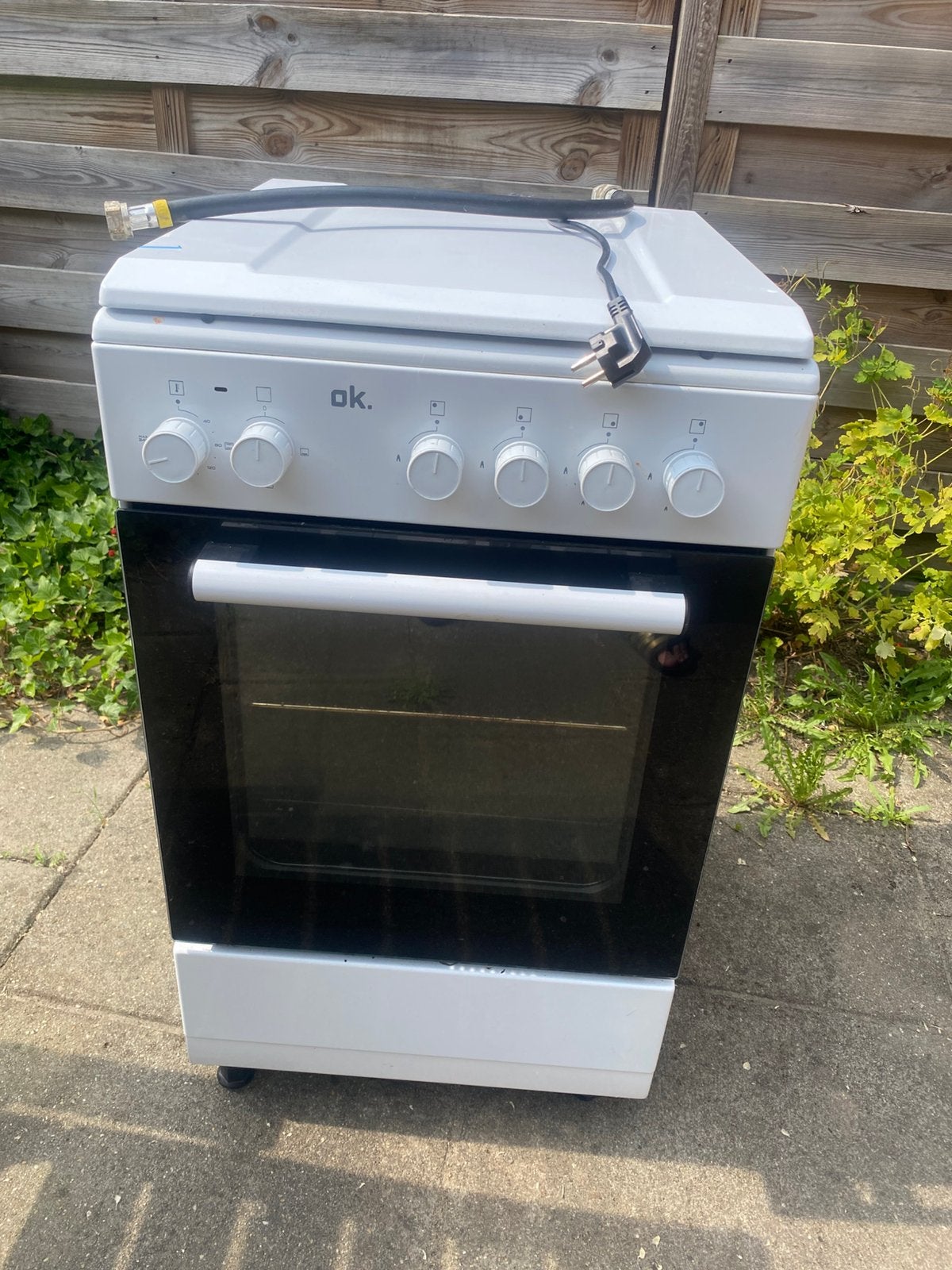 OK gasfornuis met oven, Ophalen, 4 kookzones, Zo goed als nieuw, Gas