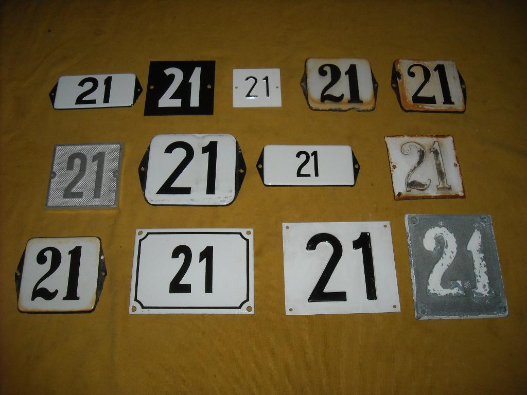 oud emaille huisnummer 21 ook 22 23 24 25 26 27 28 29 30 31, Antiek en Kunst, Ophalen of Verzenden
