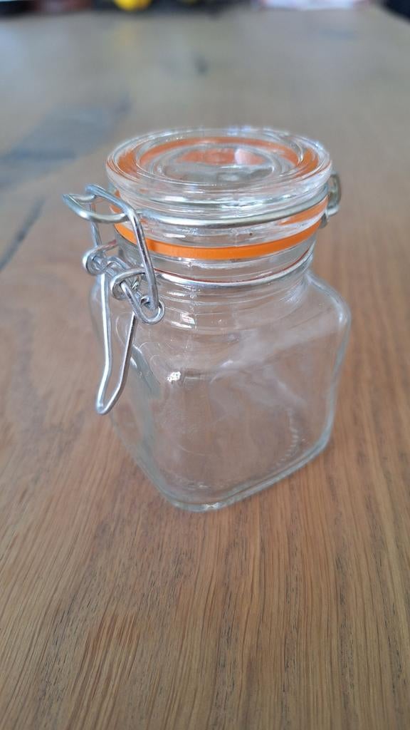 34 stuks Glazen Weckpotjes met Beugelsluiting - Vierkant, Ophalen, Gebruikt, Glas