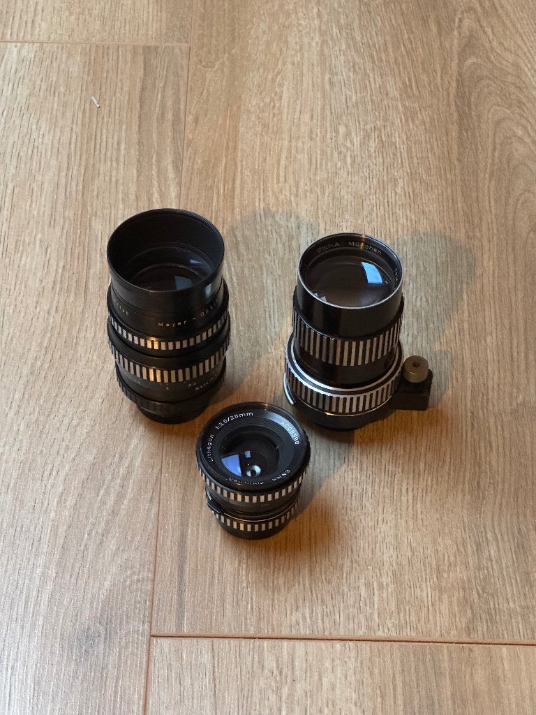 Vintage Duitse lenzenset (Meyer Optik/Enna Munchen), Ophalen of Verzenden, Gebruikt, Telelens