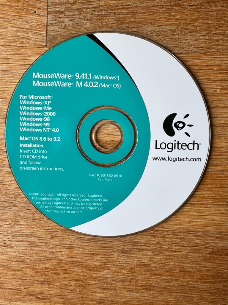 Logitech MouseWare installatie CD. Apple Mac OS and Windows, Computers en Software, Besturingssoftware, Ophalen of Verzenden, Zo goed als nieuw