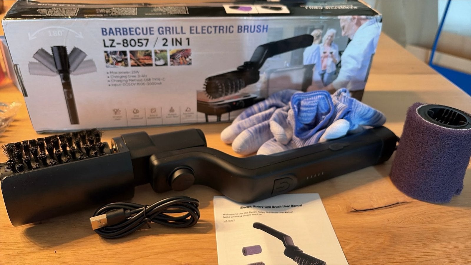Elektrische Barbecue Grill Borstel 2-in-1 LZ-8057, Verzenden, Nieuw