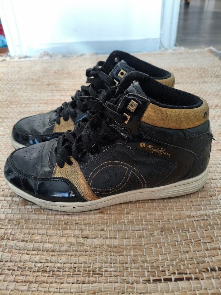 Bjorn Borg hoge dames sneaker schoen zwart goudkleurig, Verzenden, Zwart, Sneakers of Gympen, Bjorn Borg