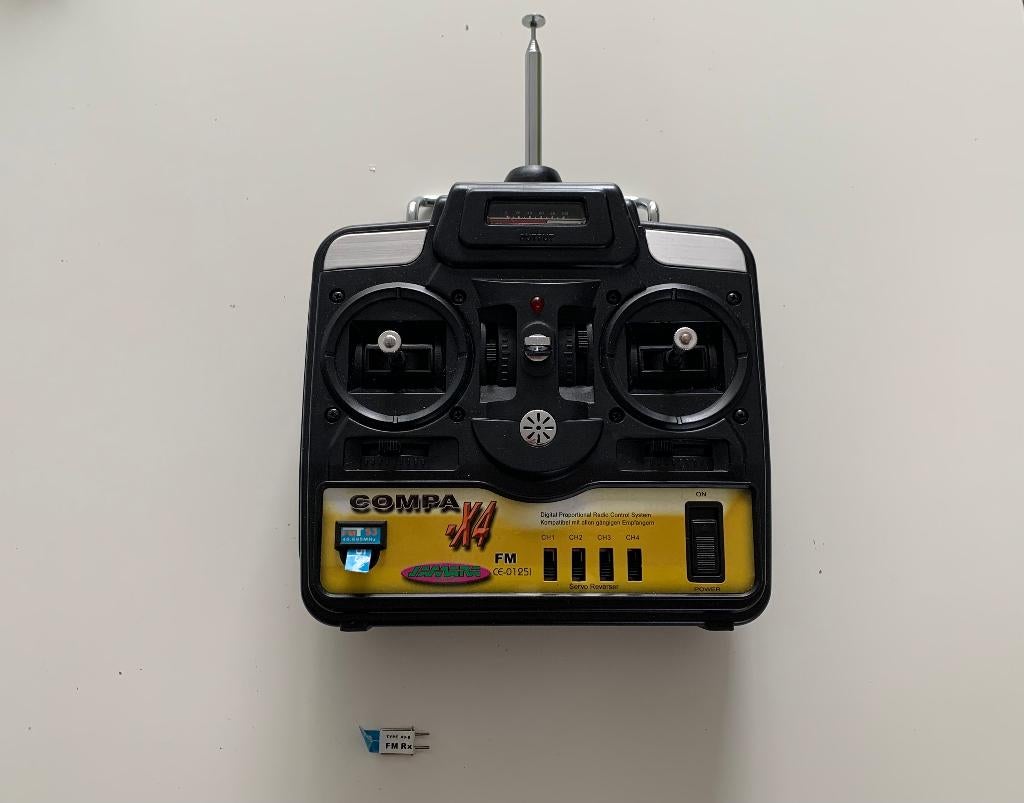 Compa X4 40.695mhz zender voor onderdelen rc helicopter, Hobby en Vrije tijd, Ophalen of Verzenden, Gebruikt