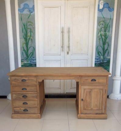 Teak Bureau 160 cm breed, Met lades, 160 cm, Verzenden, Hout