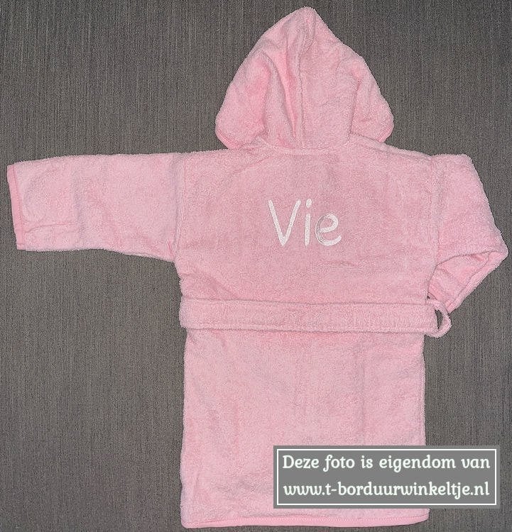 Badjas Licht Roze geborduurd met naam (baby of kind,2 maten), Ophalen of Verzenden, Nieuw, Kraamcadeau