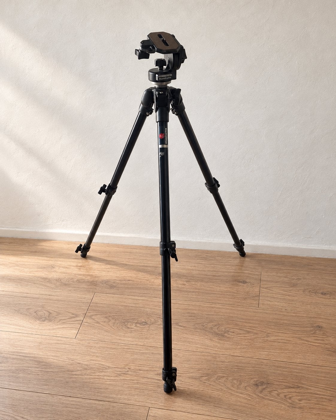 Manfrotto 144B statief + 128LP kop, Gebruikt, 175 cm of meer, Ophalen of Verzenden, Driepoot