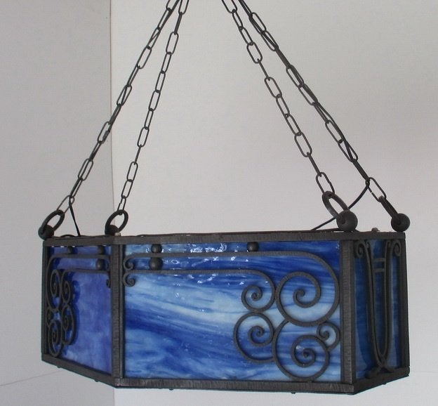 spectaculaire art deco luster Amerikaans glas Brandt, Ophalen
