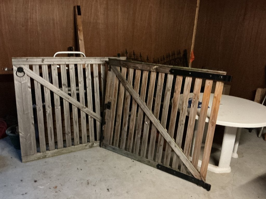 Houten poorten, Tuin en Terras, Ophalen, Gebruikt, 150 tot 200 cm, Hout