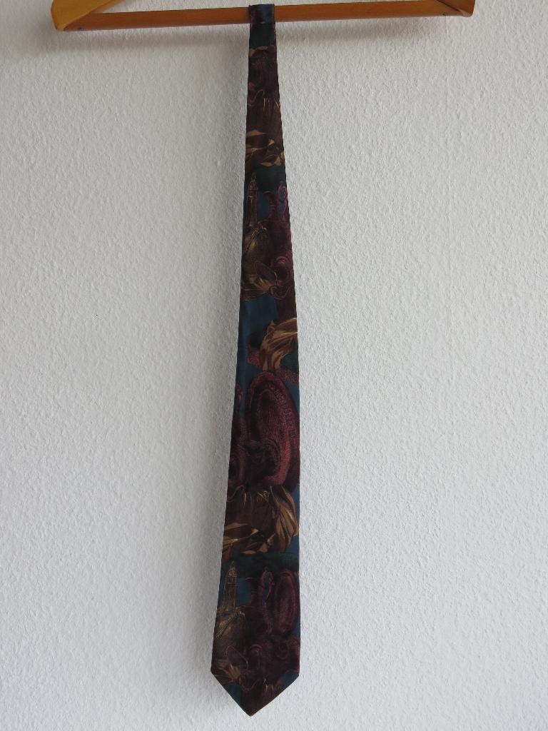 Wulfsen&Wulfsen zijde stropdas klassieke karaffen kruiken, Blauw, Ophalen of Verzenden, Zo goed als nieuw, Met patroon