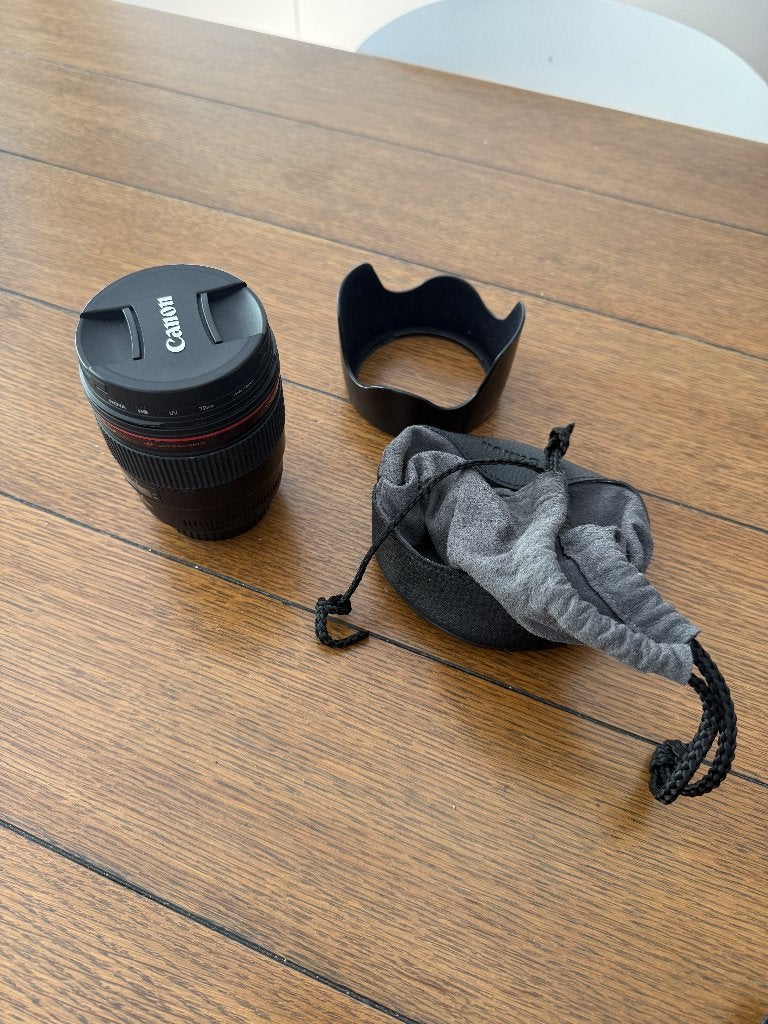 Canon 35mm lens met zonnekap en opbergzakje, Canon, 35 mm, Zonnekap, Zo goed als nieuw