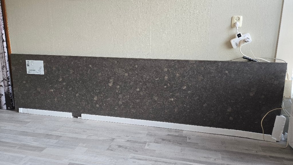 Aanrechtblad, Ophalen, Nieuw, Grijs, 200 cm of meer