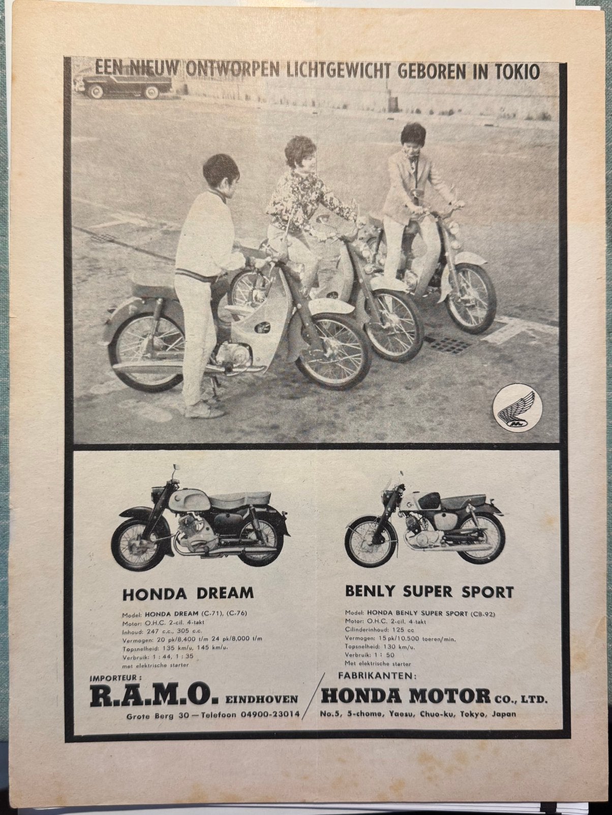 Advertentie Honda Super Cub Dream en Benly Super Sport, Verzenden, Zo goed als nieuw, Motoren